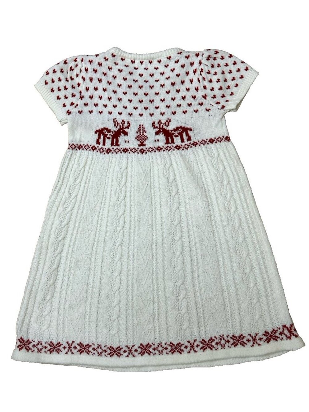 2hip Christmas sweater dress reindeer snowflake fair isle Grils 6X Cross Stitch - Picture 5 of 7
